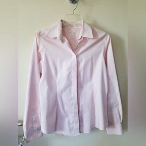 Brooks Brothers long sleeve cotton tailored fit shirt. Womans size 12. Pink.